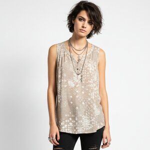 Sonoma Tank Top Tan Grunge Festival Casual Boho L
